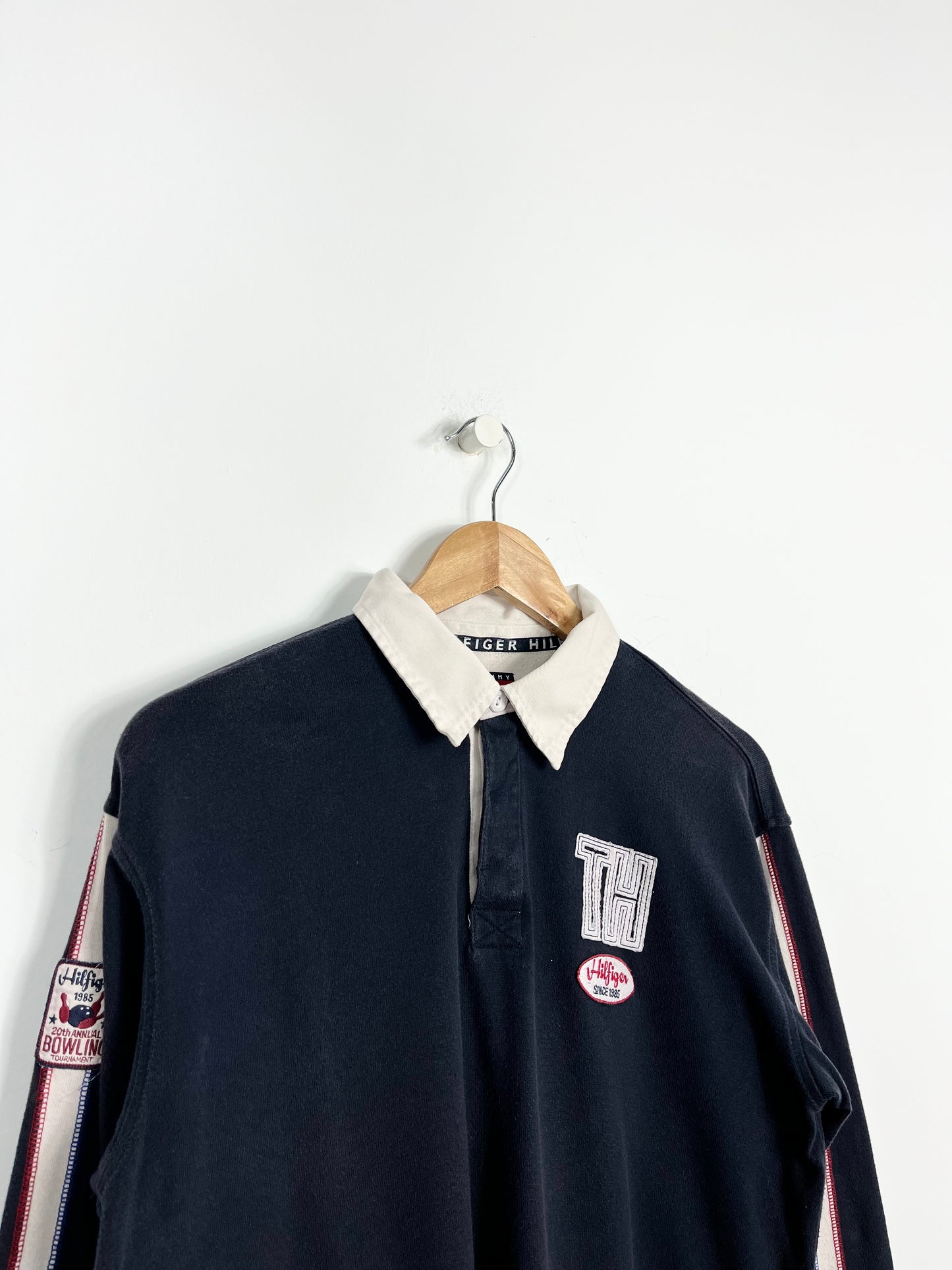 TOMMY HILFIGER VINTAGE LONG SLEEVED RUGBY POLO SHIRT (S OVERSIZE)