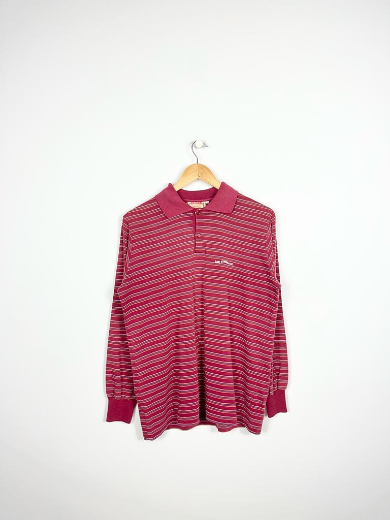 LEVIS VINTAGE STRIPED LONG SLEEVED POLO SHIRT (M)