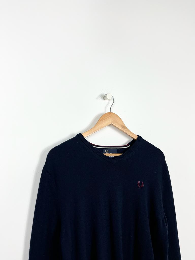 FRED PERRY VINTAGE BASIC LOGO LIGHT SWEATER (M)